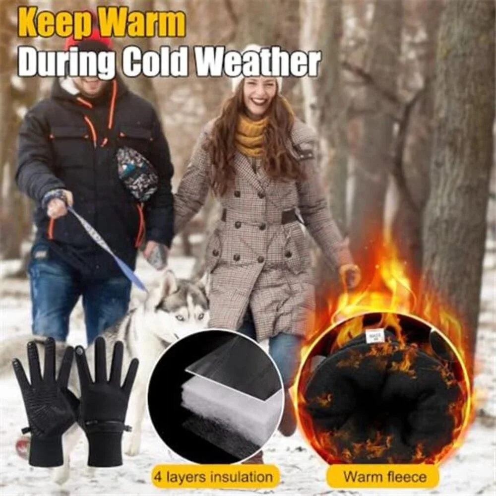 Unisex Winter Gloves Waterproof Touchscreen Thermal Snow Gloves